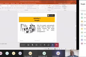 Food Safety Culture: Practical Implementation, Companhia Industrial da Matola, SA (CIM), Maputo, Mozambique, 07 – 08 July 2022, Group 2, Online Training.